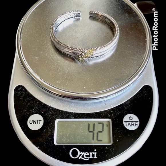 Judith Ripka Sterling Silver Hinged Bracelet with yellow sapphire - Picture 7 of 7